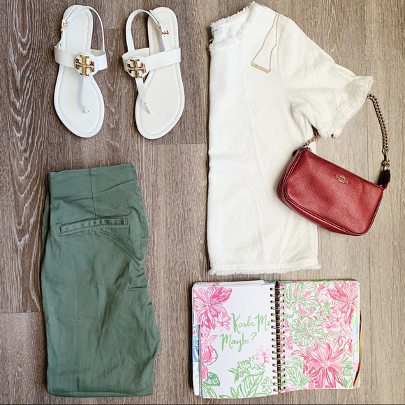 High Waisted Skinny Green Pants | Old Navy - Picture 2 of 5